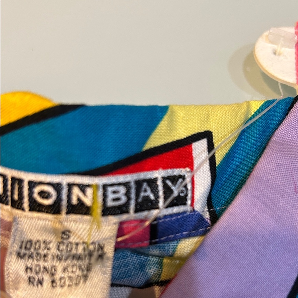 NWT Vintage Union Bay  Shirt with post modern geometric colors pop design - Picture 3 of 10